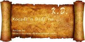 Koczán Diána névjegykártya